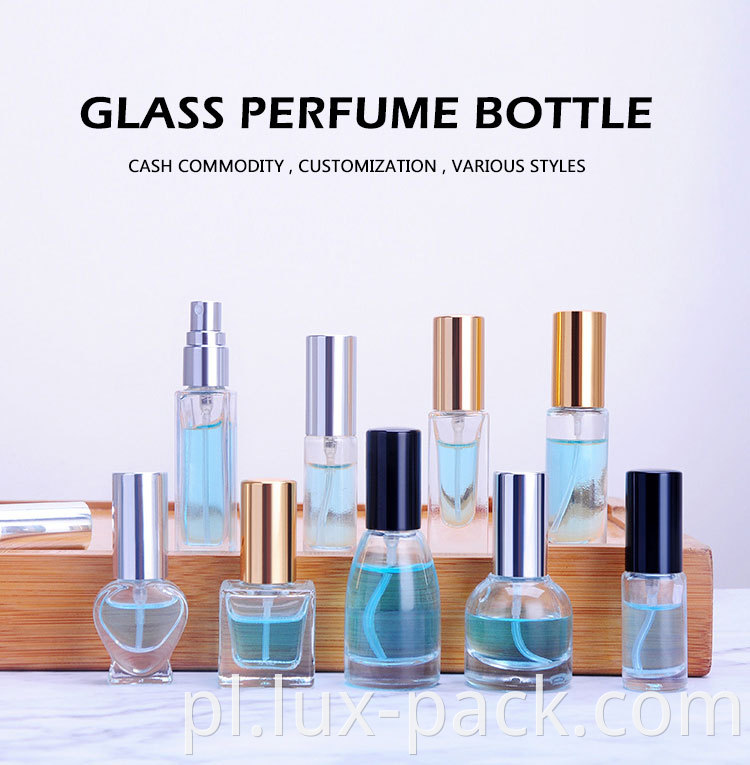 7 ml 8 ml 10 ml przezroczyste szklane słoiki okrągłe z czarną plastikową butelką do spray